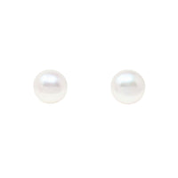 Sterling 8mm Button Pearl Stud Earrings