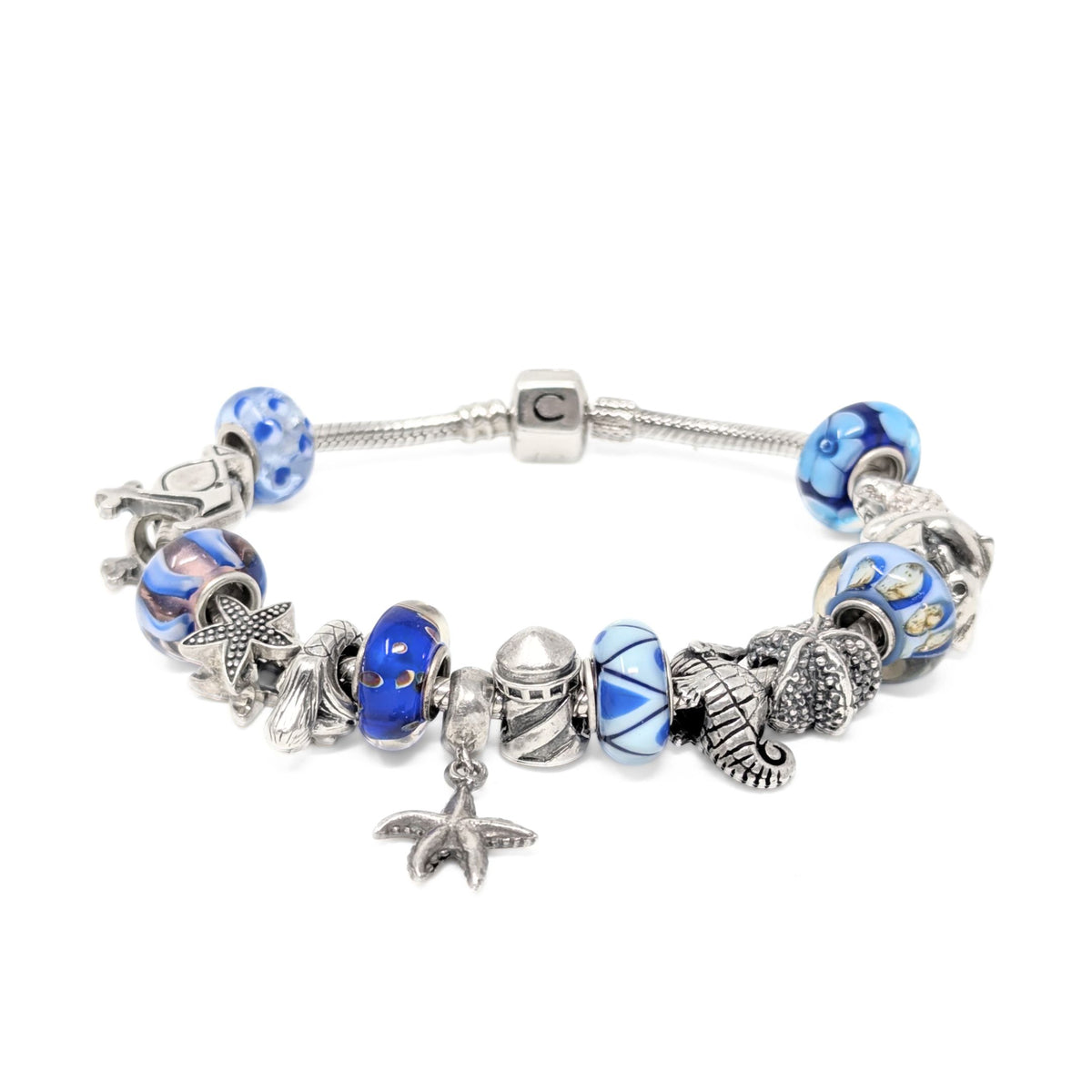 Chamilia Sterling Silver Nautical Sea Life Bead/Charm Bracelet