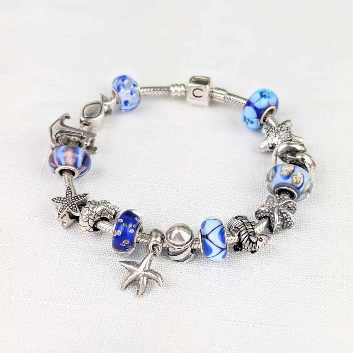 Chamilia Sterling Silver Nautical Sea Life Bead/Charm Bracelet