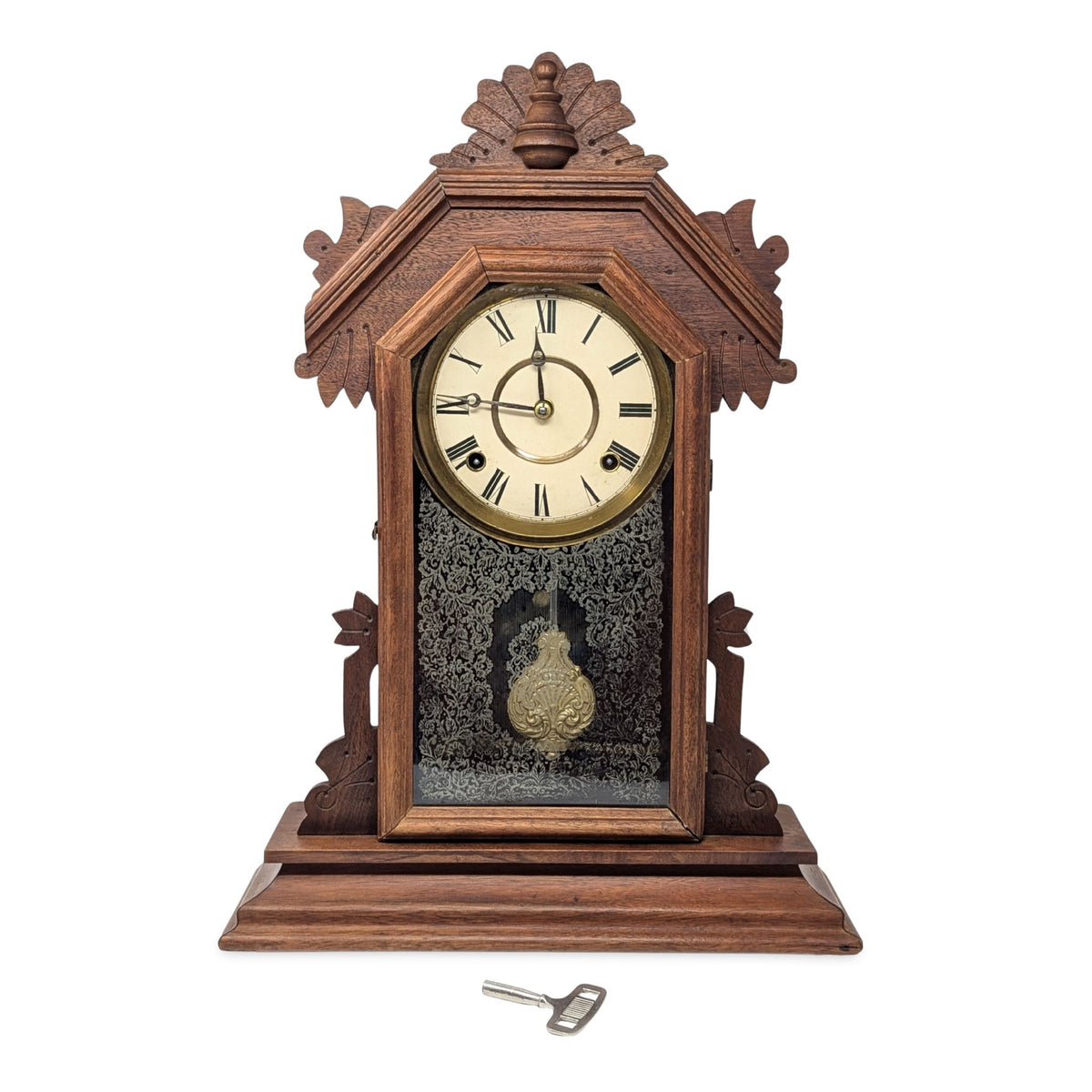 Ingraham 1880’s Walnut 8-Day Parlor/Kitchen Clock