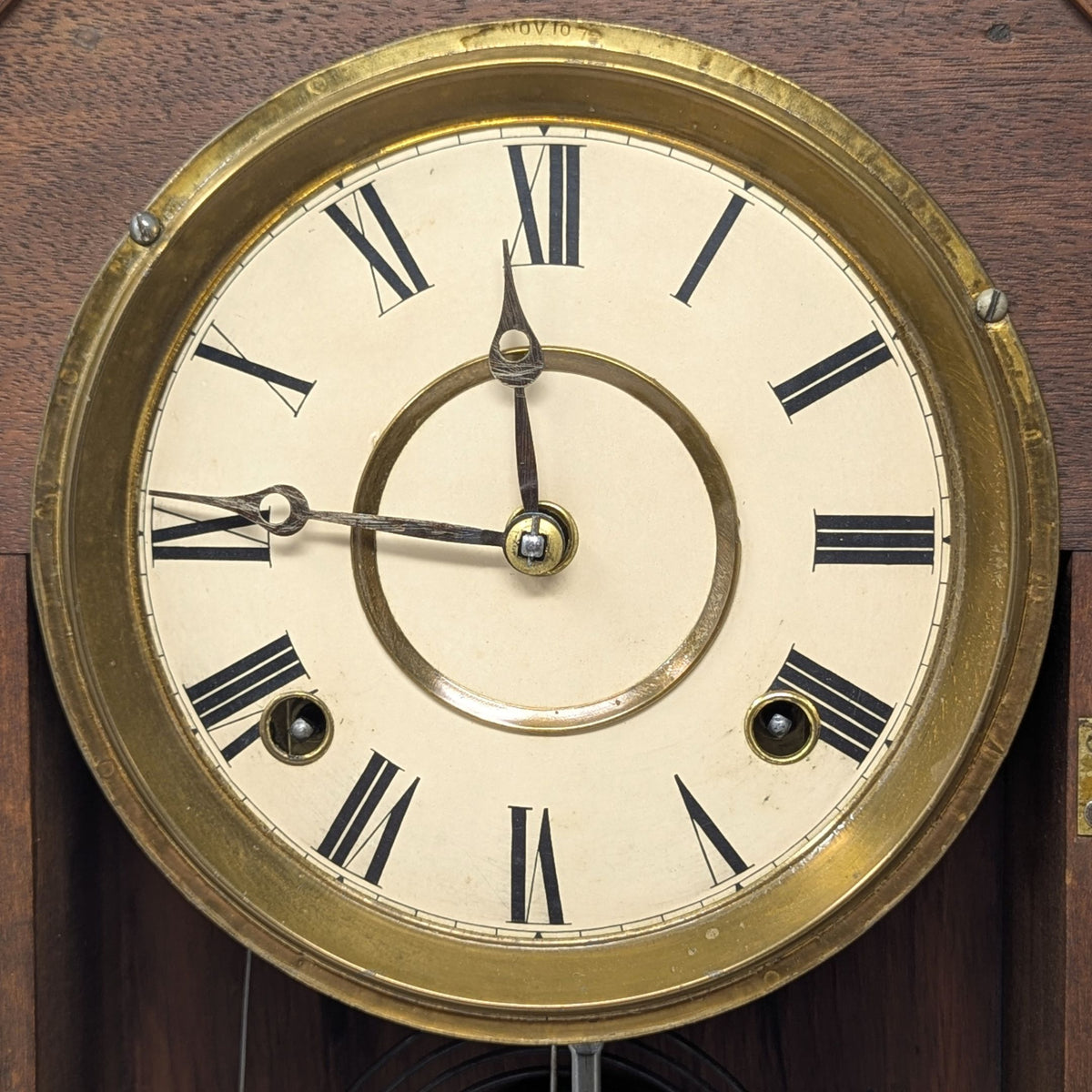 Ingraham 1880’s Walnut 8-Day Parlor/Kitchen Clock