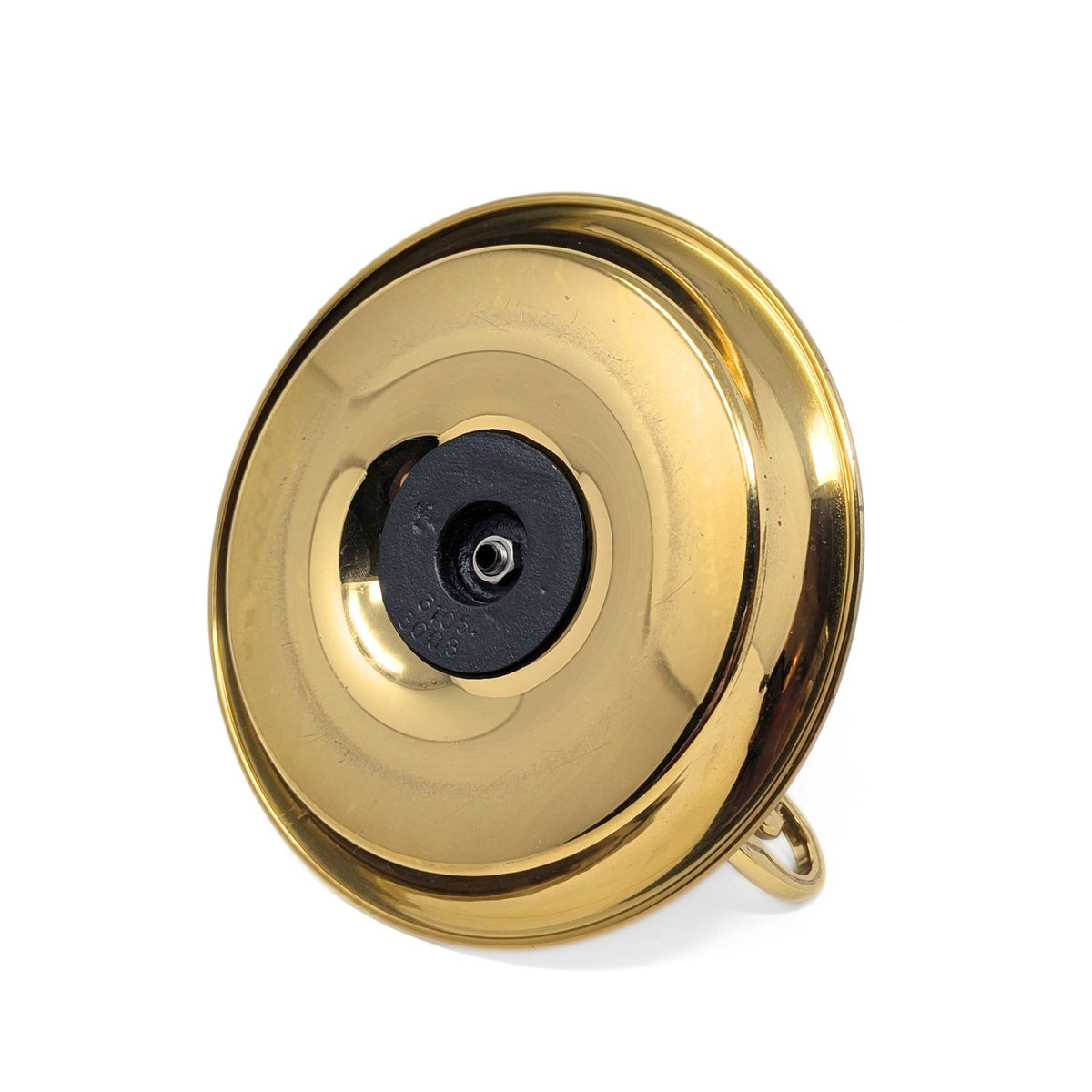 Virginia Metalcrafters Brass Saucer Nightstick with Hurricane Globe, #3105/3008