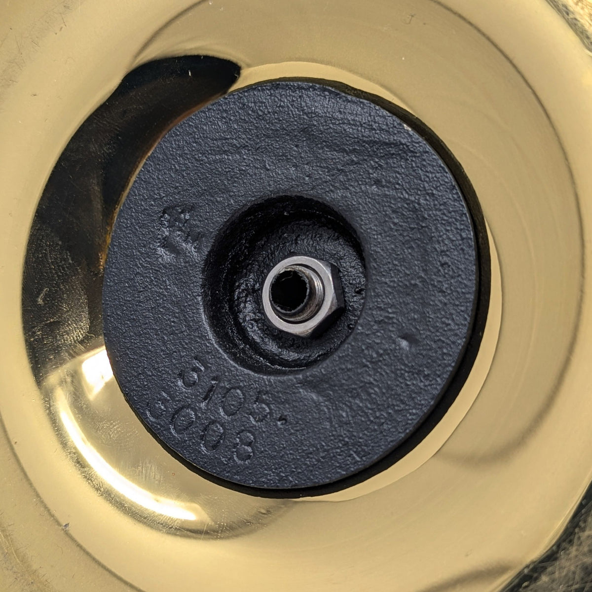 Virginia Metalcrafters Brass Saucer Nightstick with Hurricane Globe, #3105/3008