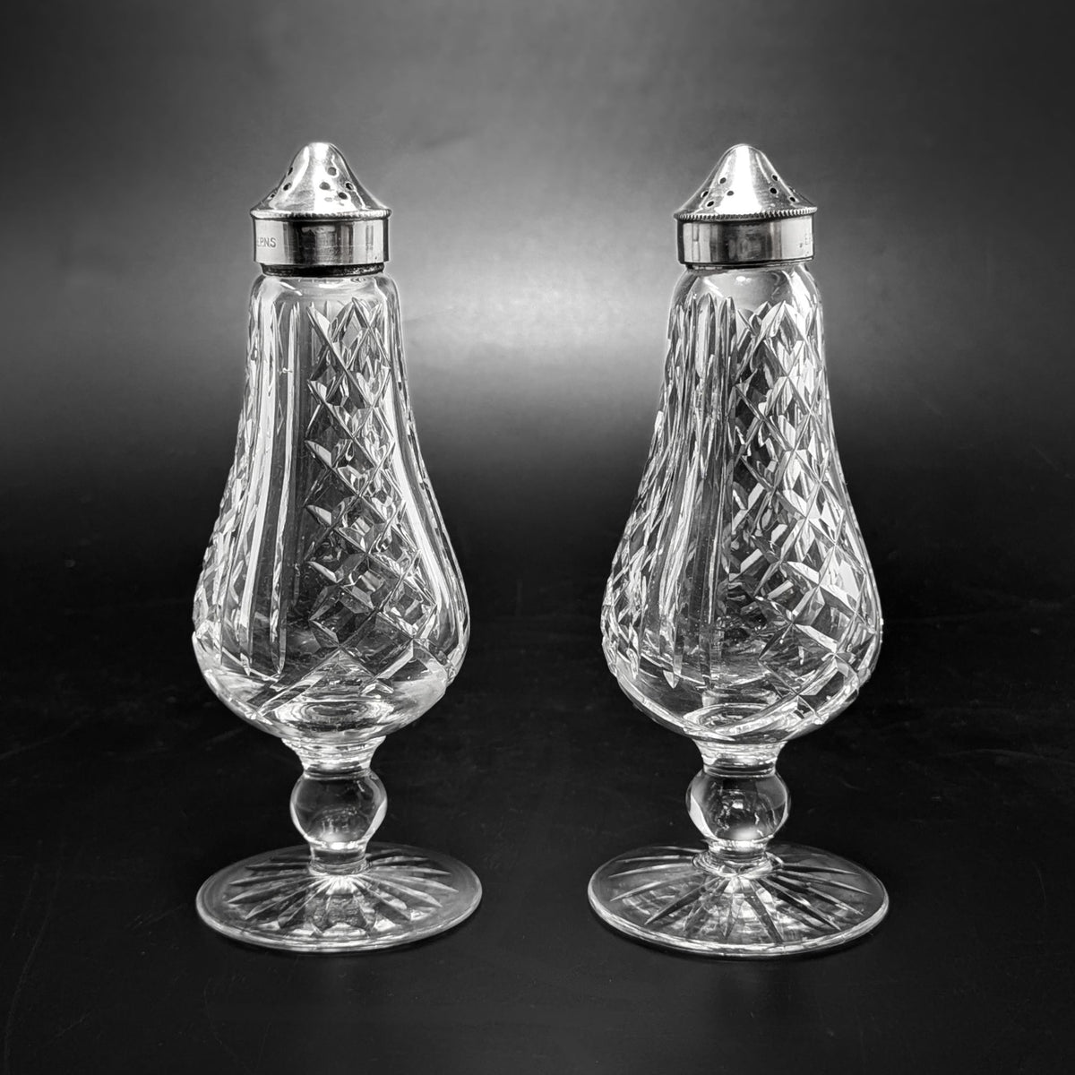 Waterford Crystal Tall Salt & Pepper Shakers, Old Hallmark