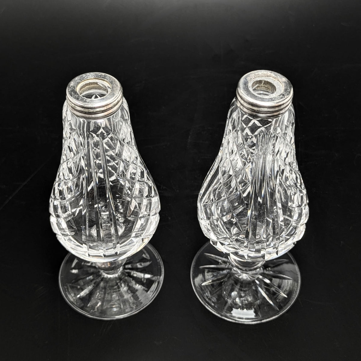 Waterford Crystal Tall Salt & Pepper Shakers, Old Hallmark