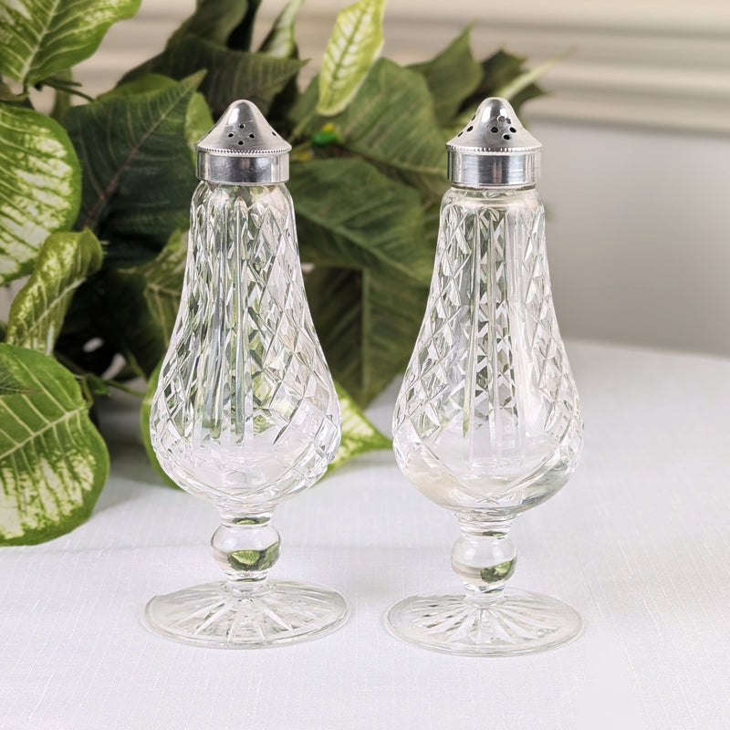 Waterford Crystal Tall Salt & Pepper Shakers, Old Hallmark