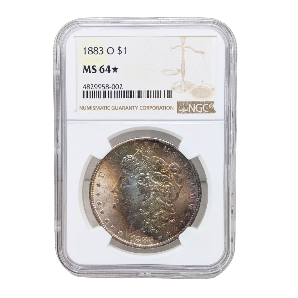 1883-O NGC MS64* Toned Morgan Dollar
