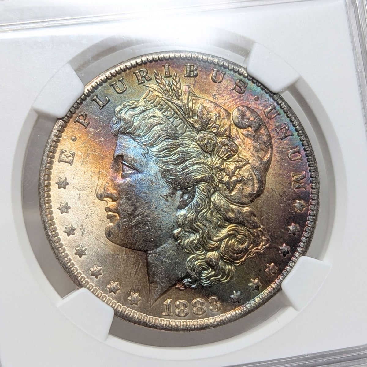 1883-O NGC MS64* Toned Morgan Dollar