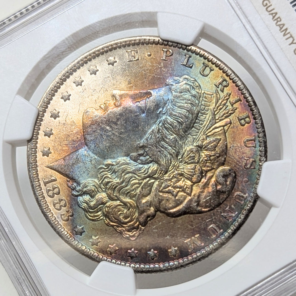1883-O NGC MS64* Toned Morgan Dollar