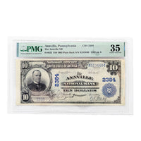 1902 $10 Annville PA National Bank Note Plain Back