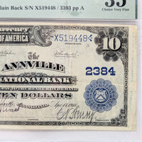 1902 $10 Annville PA National Bank Note Plain Back