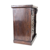 Antique Walnut Salesman Sample Sidelock Chest of Drawers