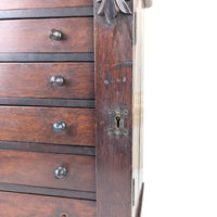 Antique Walnut Salesman Sample Sidelock Chest of Drawers