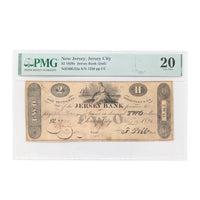 1825 $2 PMG VF20 Top Pop New Jersey Bank Obsolete Currency Note