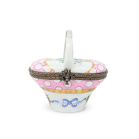 Vintage Limoges Basket-Shaped Trinket Box