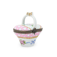 Vintage Limoges Basket-Shaped Trinket Box