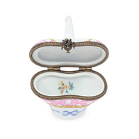 Vintage Limoges Basket-Shaped Trinket Box