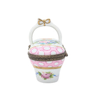 Vintage Limoges Basket-Shaped Trinket Box