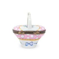 Vintage Limoges Basket-Shaped Trinket Box