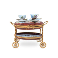 Limoges La Gloriette Breakfast for Two Cart Trinket Box
