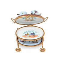 Limoges La Gloriette Breakfast for Two Cart Trinket Box