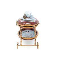 Limoges La Gloriette Breakfast for Two Cart Trinket Box