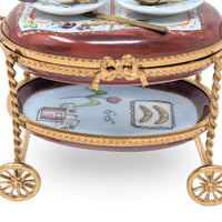Limoges La Gloriette Breakfast for Two Cart Trinket Box