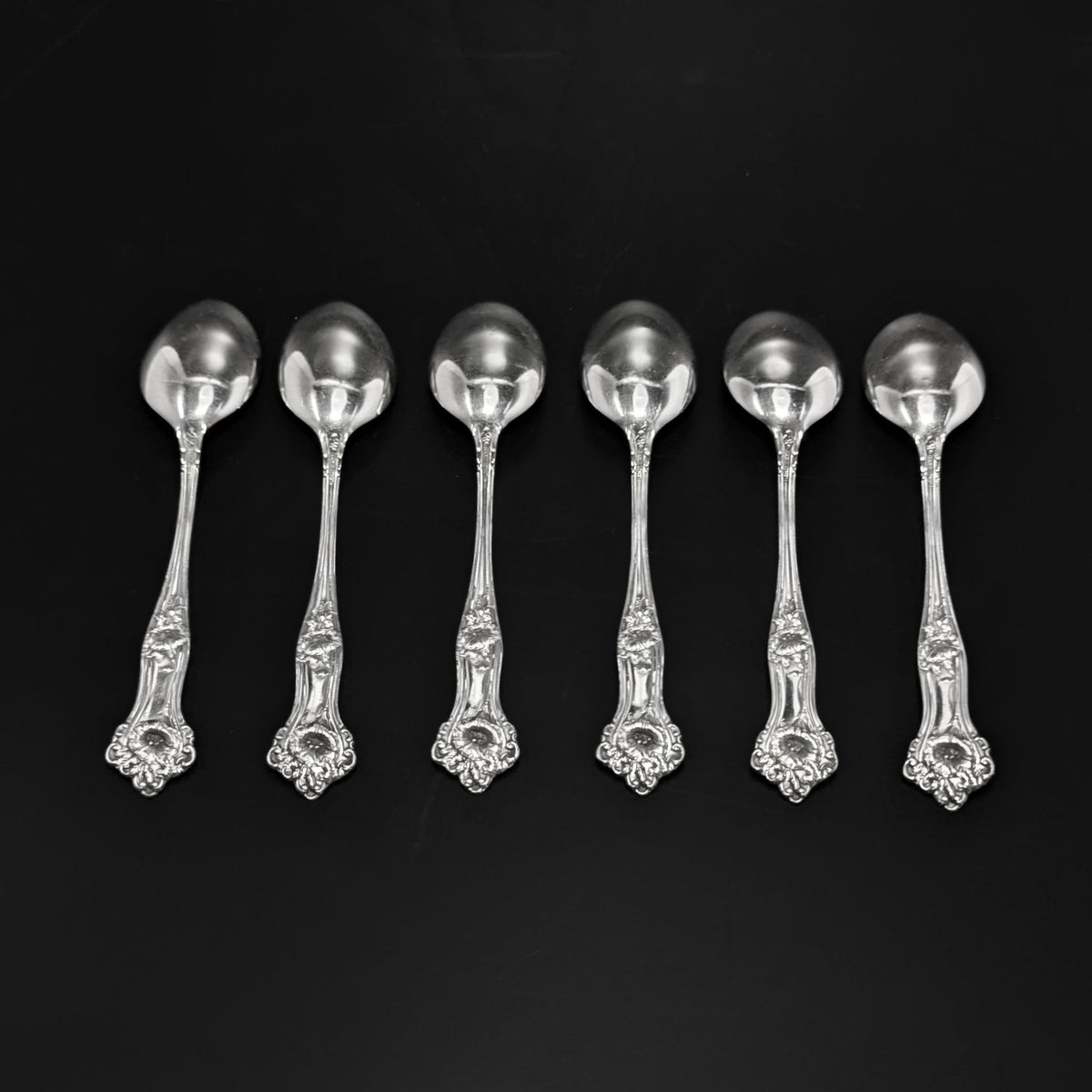Alvin Morning Glory Sterling 5 1/4" Five O’Clock Teaspoons (6)