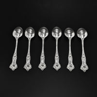 Alvin Morning Glory Sterling 5 1/4" Five O’Clock Teaspoons (6)