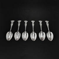 Alvin Morning Glory Sterling 5 1/4" Five O’Clock Teaspoons (6)