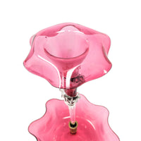 Victorian Cranberry Art Glass Trumpet Epergne