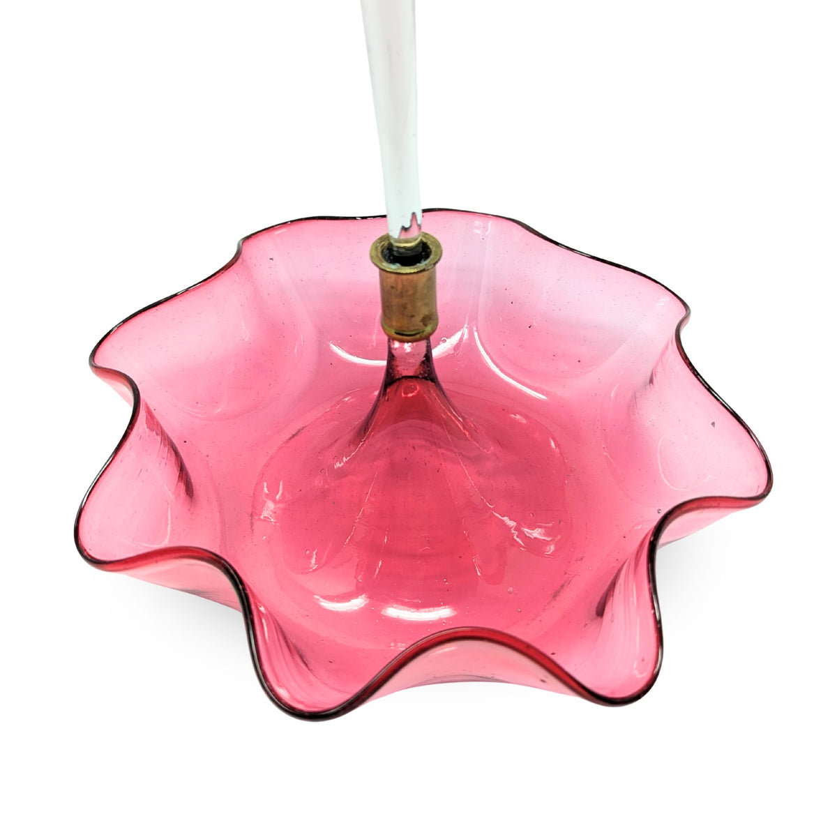 Victorian Cranberry Art Glass Trumpet Epergne