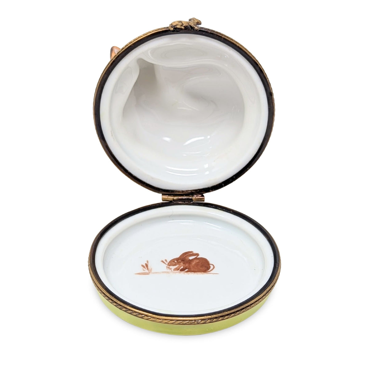 Limoges Porcelain Sleeping Fox Trinket Box