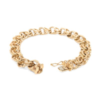 13K Gold Double Link 7.5" Charm Bracelet (38.36g)