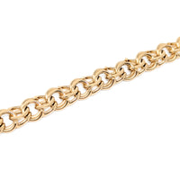 13K Gold Double Link 7.5" Charm Bracelet (38.36g)