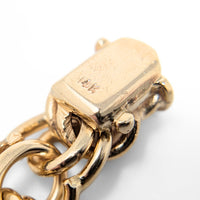 13K Gold Double Link 7.5" Charm Bracelet (38.36g)