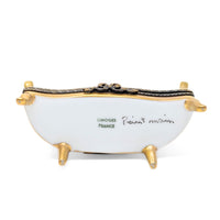 Limoges Porcelain Gold-Framed Pink Settee Trinket Box