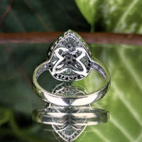 13K White Gold Diamond Pear Cluster Cocktail Ring - Size 7