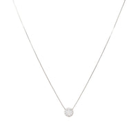13K White Gold 1.0tcw Diamond Cluster Sliding Pendant Necklace, 18"