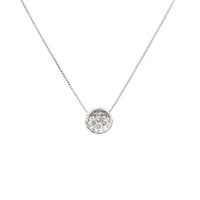 13K White Gold 1.0tcw Diamond Cluster Sliding Pendant Necklace, 18"