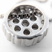 13K White Gold 1.0tcw Diamond Cluster Sliding Pendant Necklace, 18"