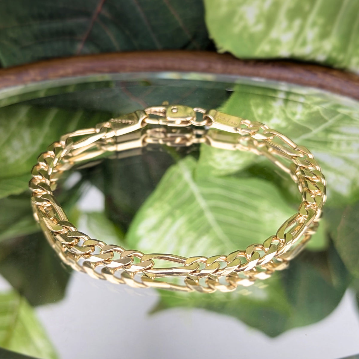Fa-Cadoro 14K Gold 7” Figaro Link Bracelet