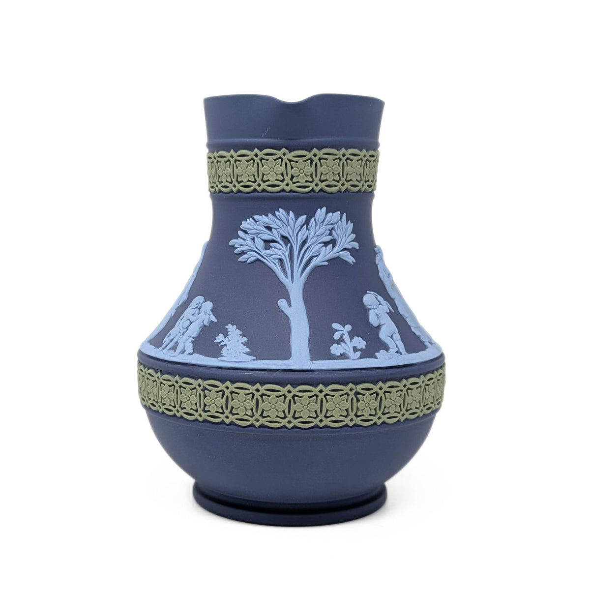 Wedgwood Jasperware Portland Blue Tri-Color Pitcher
