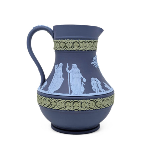 Wedgwood Jasperware Portland Blue Tri-Color Pitcher