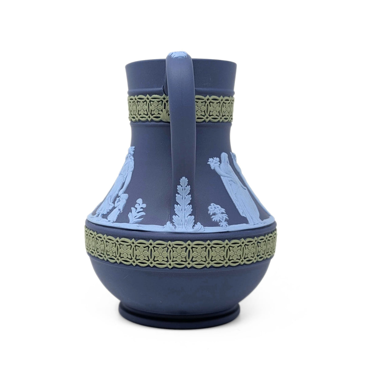 Wedgwood Jasperware Portland Blue Tri-Color Pitcher