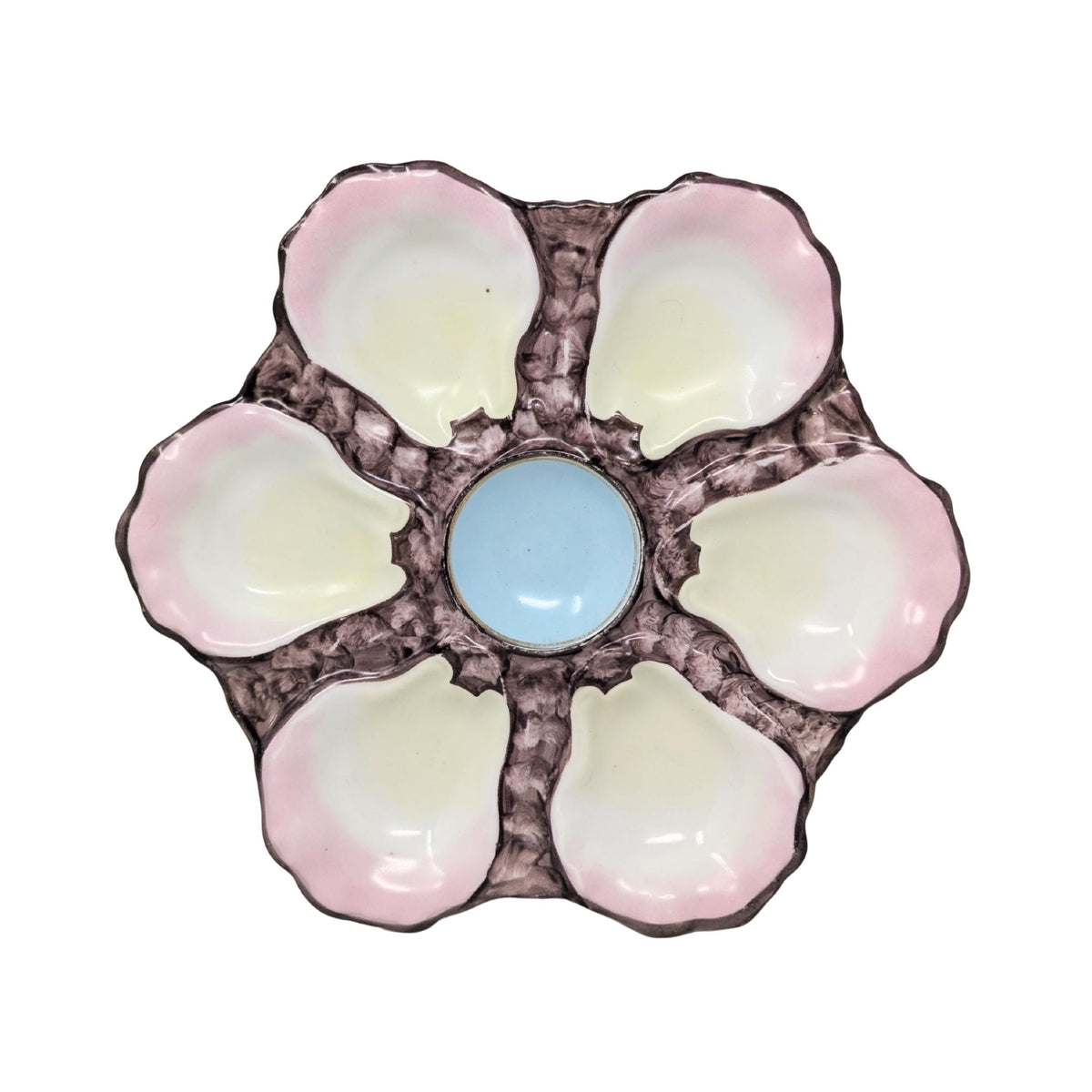 Antique 19th c. French Porcelain Oyster Plate