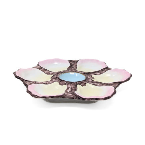 Antique 19th c. French Porcelain Oyster Plate