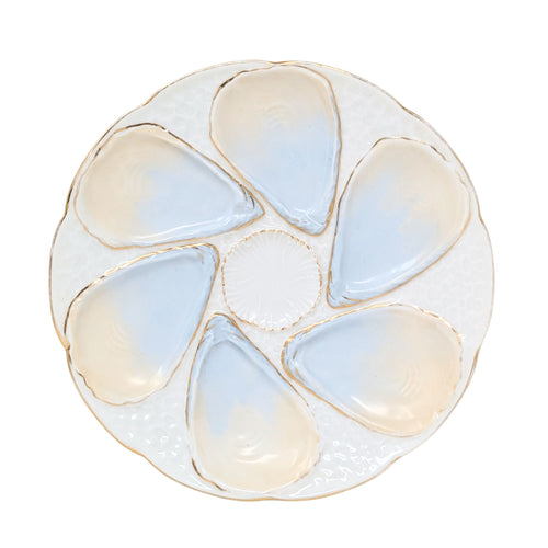 Antique Pair French Oyster Plates