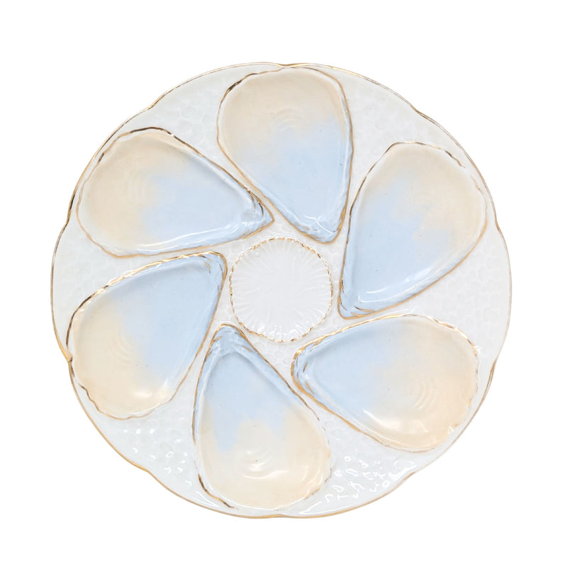 Antique Pair French Oyster Plates