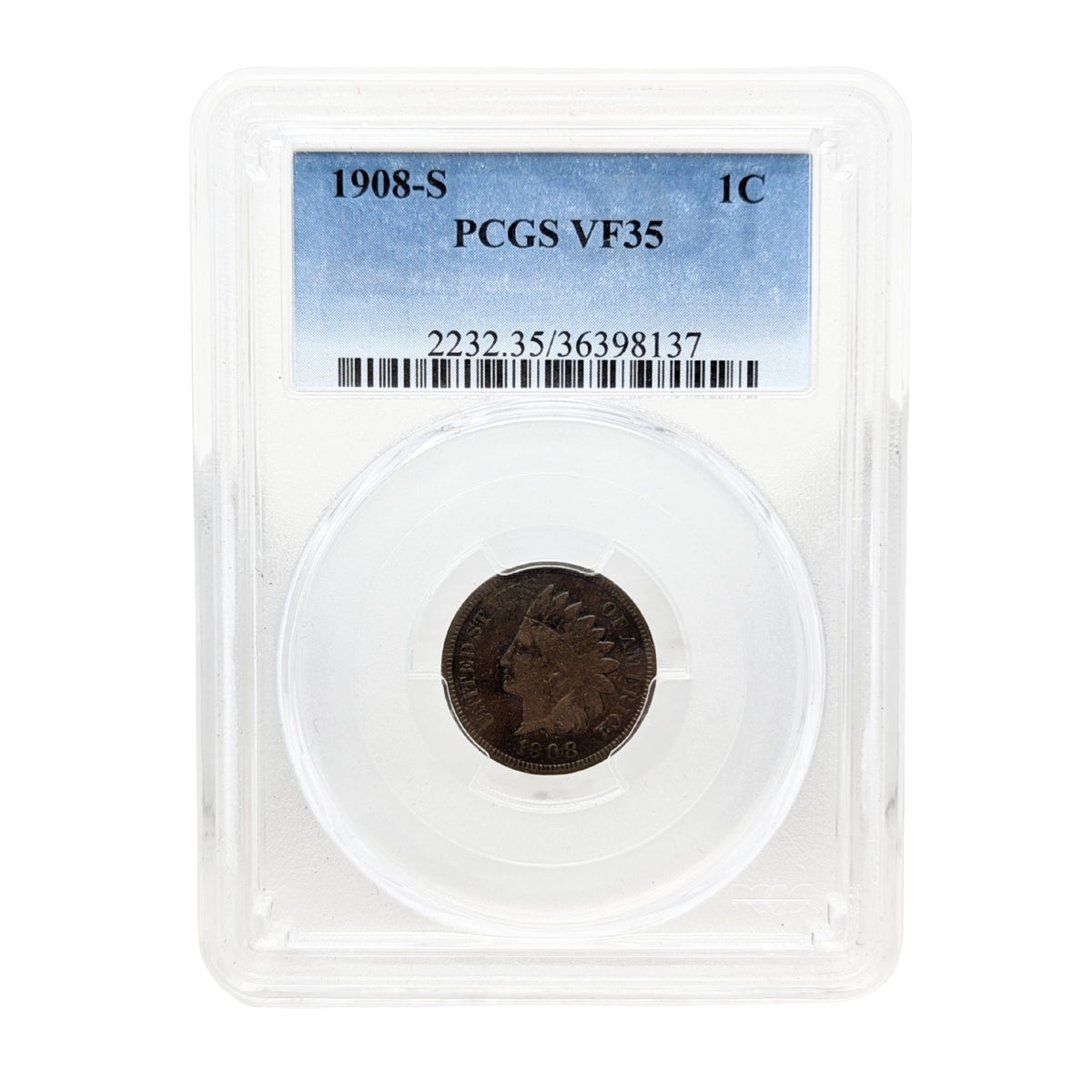 1908-S PCGS VF35 Indian Head Cent